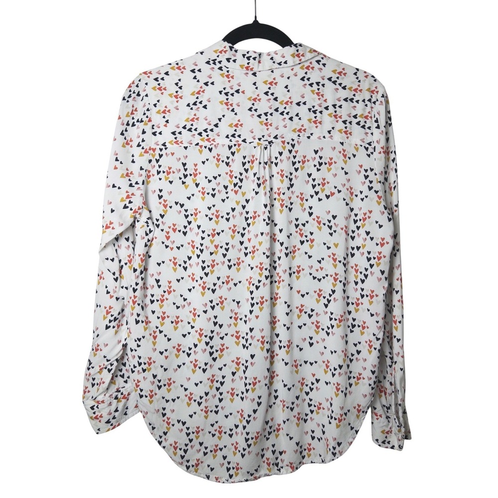 Velvet Heart Heart Print Button Front Blouse Women Heart Vacation Resort S - Picture 3 of 6